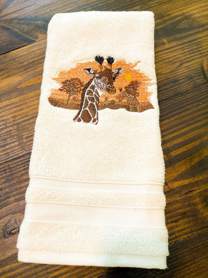 Set of Giraffe Safari Towels