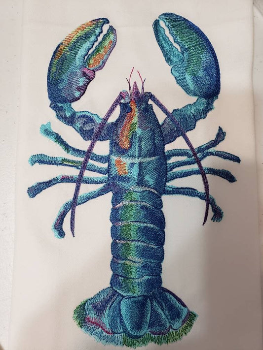 Set of Lobster Embroidered Hand Towels