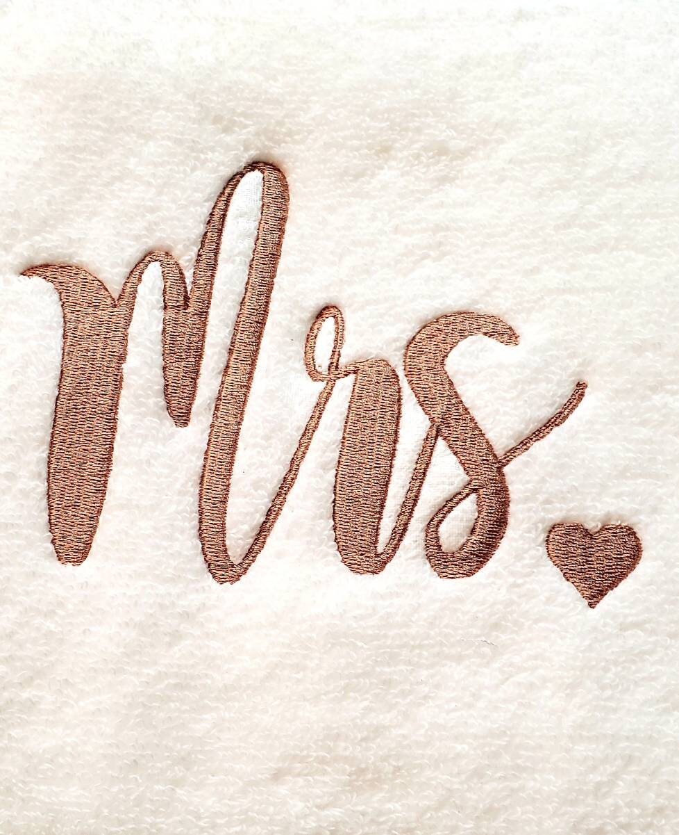 Set of Mr. & Mrs. Embroidered Towels