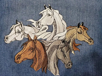 Embroidered Horse Jean Jacket