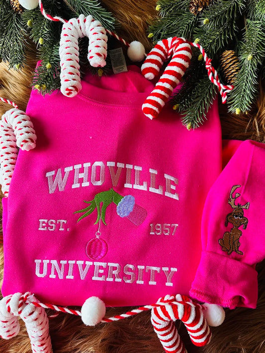 Pink Embroidered Whoville Sweatshirt